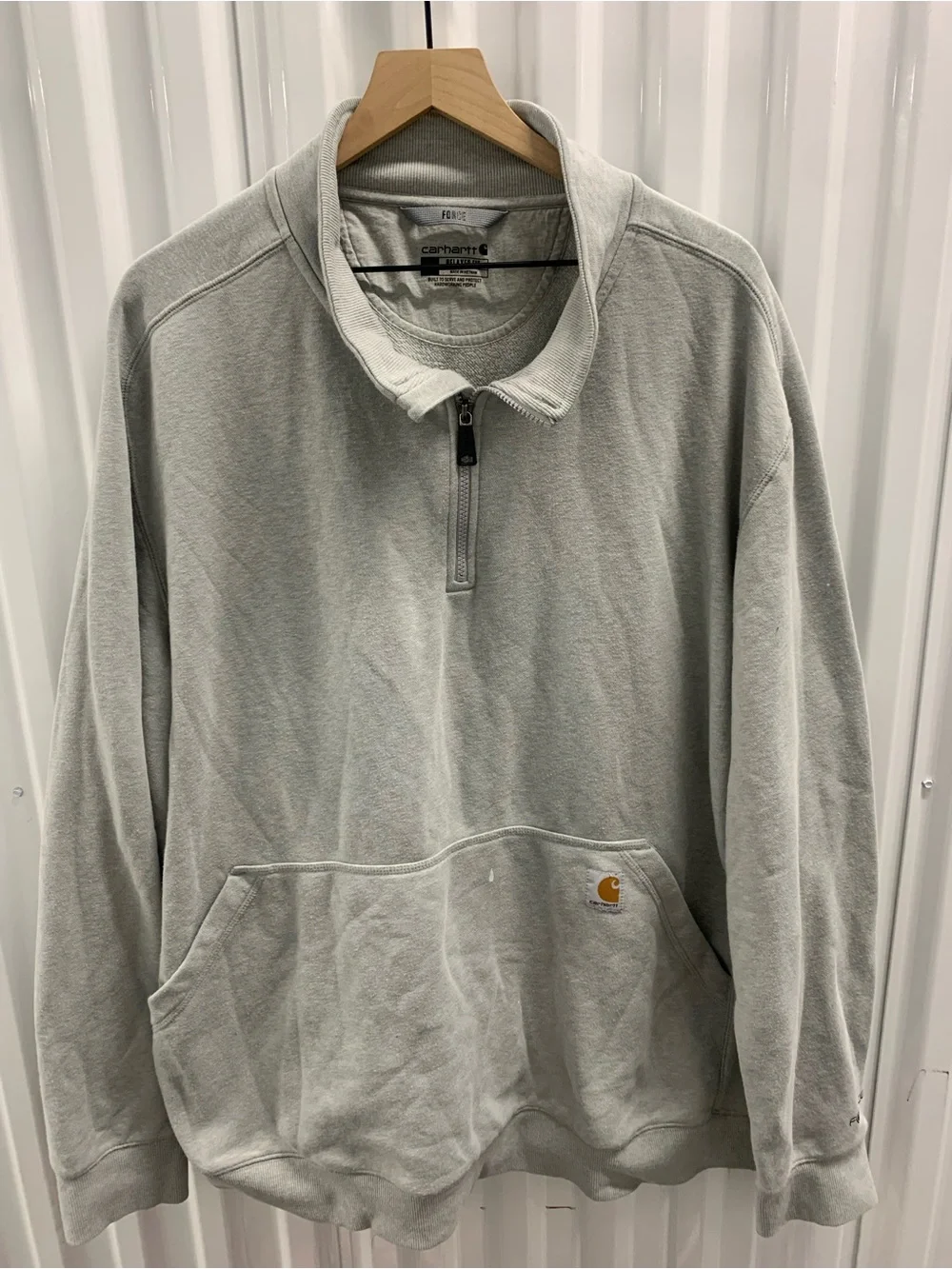 Carhartt Force Men's Light Gray 1/4 Zip Pullover Sweatshirt